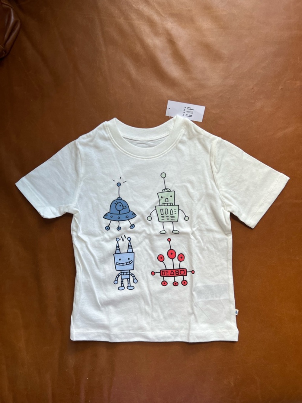 GAP White Robot Tee, 4 years - NEW